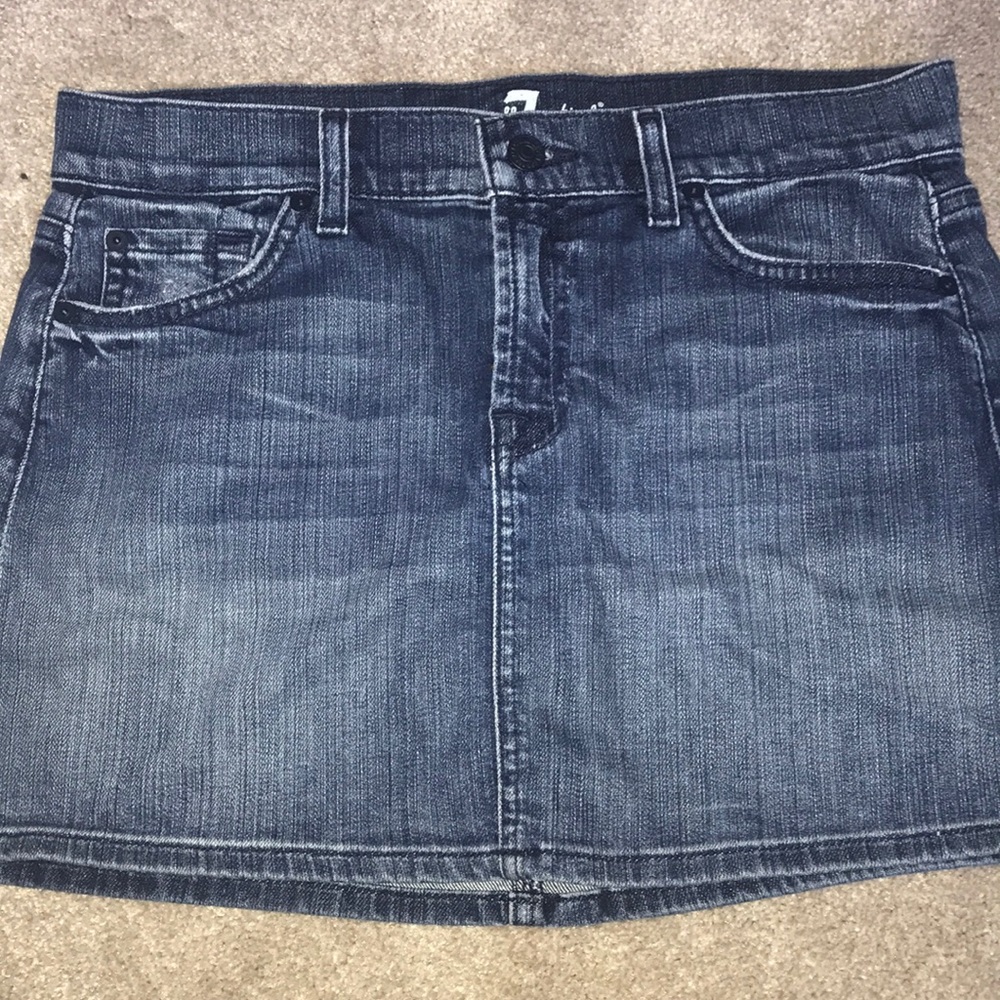 7 for all mankind mini Jean skirt